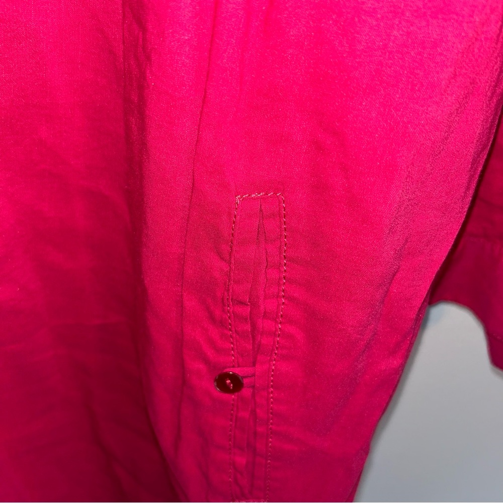 Eileen Fisher Vibrant Pink Button Up Linen Blouse Plus Size 1X - Picture 7 of 8